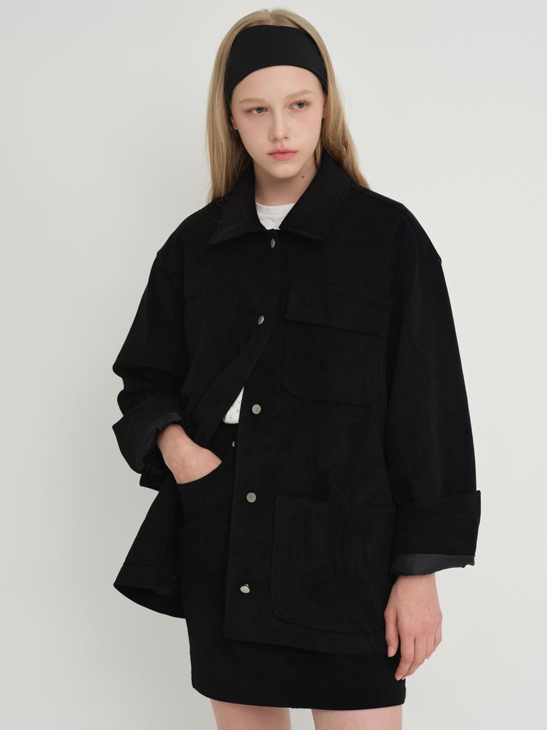 Beirut Suede Mini Skirt Black