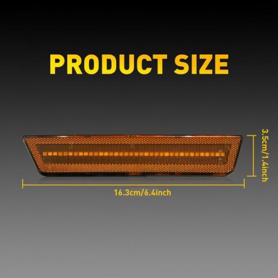 Front Bumper Amber Reflector Side Marker Lights For 2008-2014 Dodge Challenger A