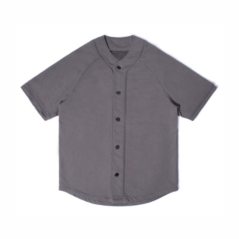 Summer American Street Plus Size Pure Color Baseball Uniform Ins Button Hip Hop Hiphop Hip Hop Cardigan Half Sleeve T-shirt for Men