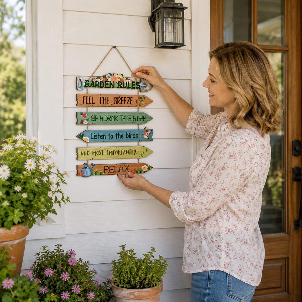 Garden wooden hanging decoration