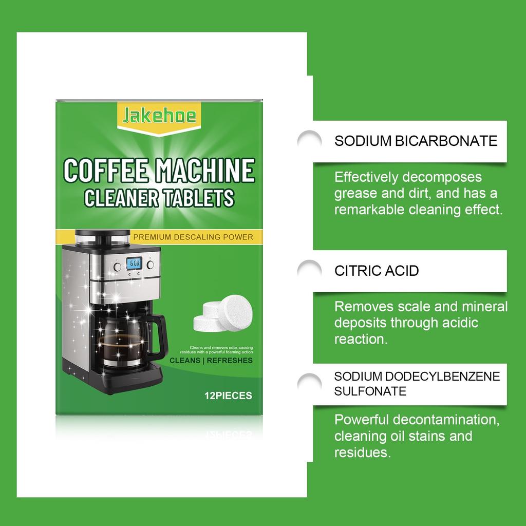 Coffee Machine Cleaning Tablets, Descaling And Cleaning Labels, Drip Filter Coffee, Machine Cleaning Effervescent Tablets