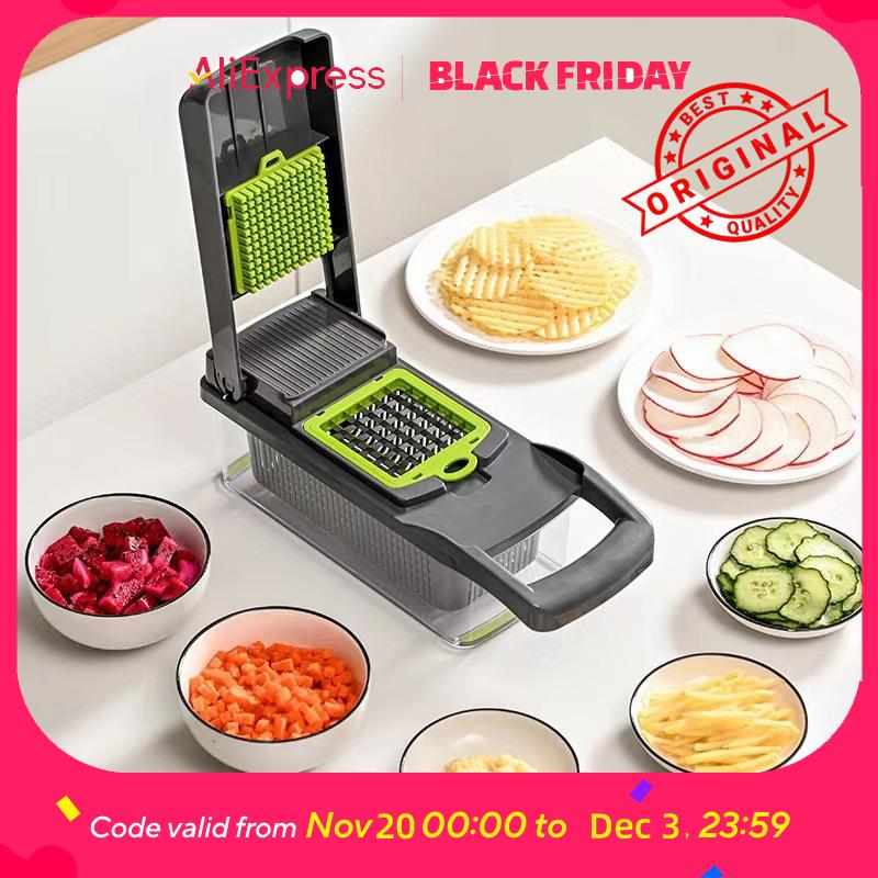 

Food Chopper and Slicer-Create Healthy Meals,Snacks&Lunch Boxes with Ease-Includes Container for Easy Storage and Quick Cleanup United States