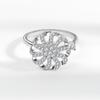 Women Fidget Spinner Ring Windmill Snowflake Open Adjustable Rotating Band Anxiety Relief Jewelry Gift For Her