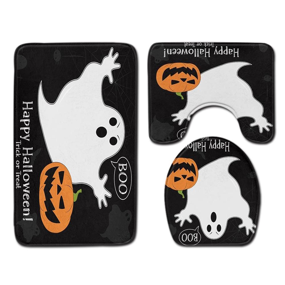 Halloween Bathroom Toilet Three-Piece Floor Mat Doormat Bathroom Carpet