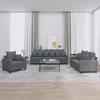 Vidaxl 3-Cz. Relaxation Set With Cushions, Dark Grey, Velvet