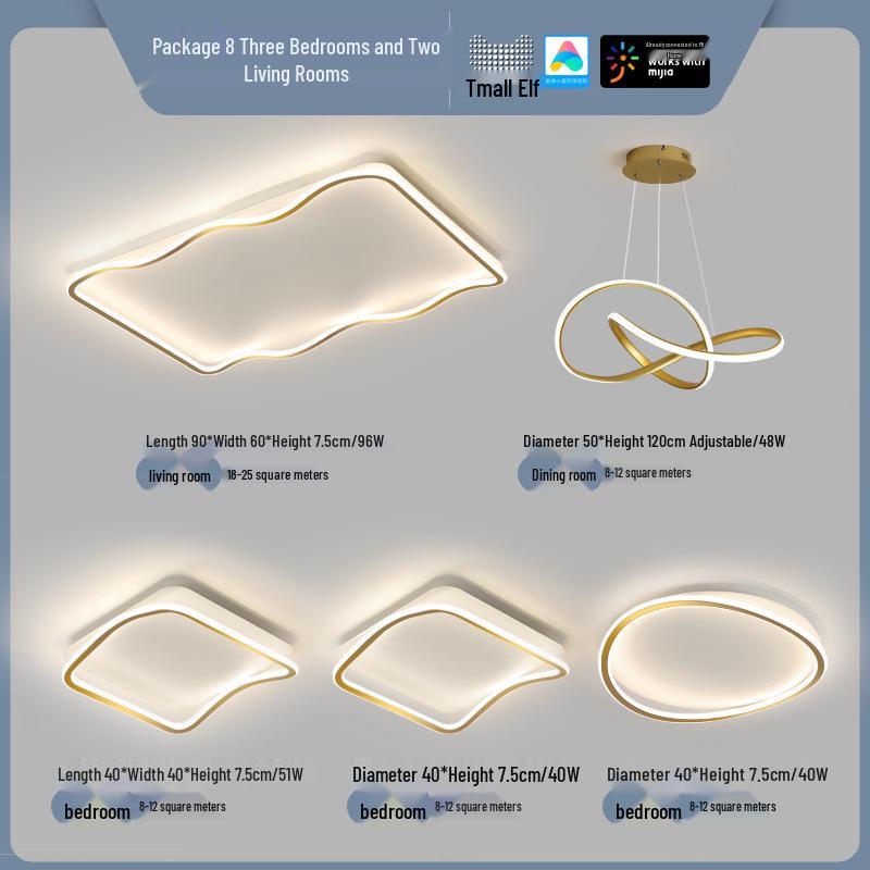 Smart Voice-Controlled Modern Ceiling Light Set for Living Room