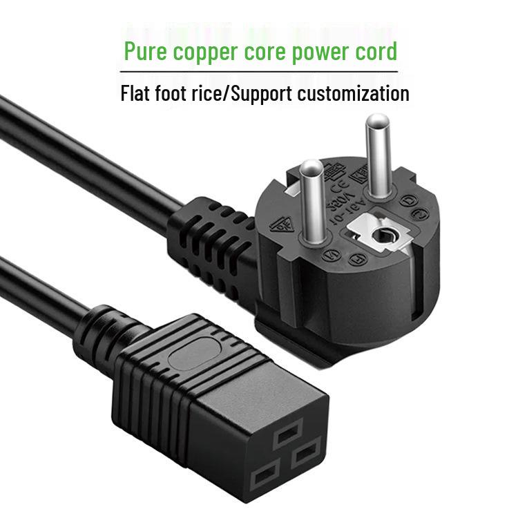 European Standard Pure Copper C19 PDU Server Power Cord, 3-Core, 1.5/2.5 Square, 1.5 Meters, for Industrial Computers