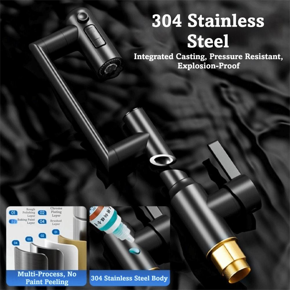 Stainless Steel Mechanical Arm Faucet Multifunctional Washbasin Faucet Kitchen Use
