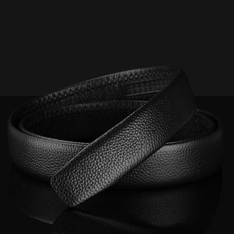 

Мужской ремень Mary с 3,5 шириной первого слоя из воловьей кожи с автоматической пряжкой, мужской ремень без пряжек, с узором личи 110-130CM чёрный