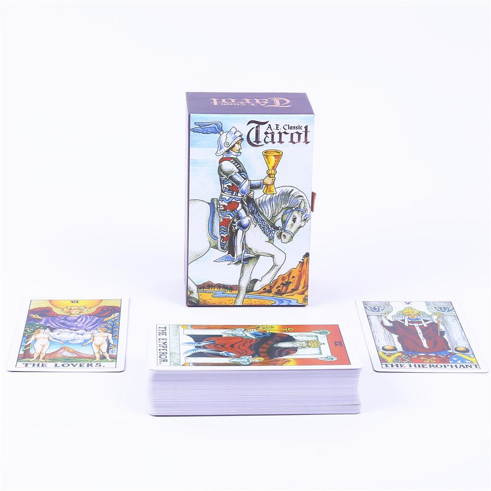 12*7cm A.E. Classic Tarot Deck In Sliding Rigid Gift Box 78 Pcs Original Tarot Cards with Guidebook and Drawstring Pouch