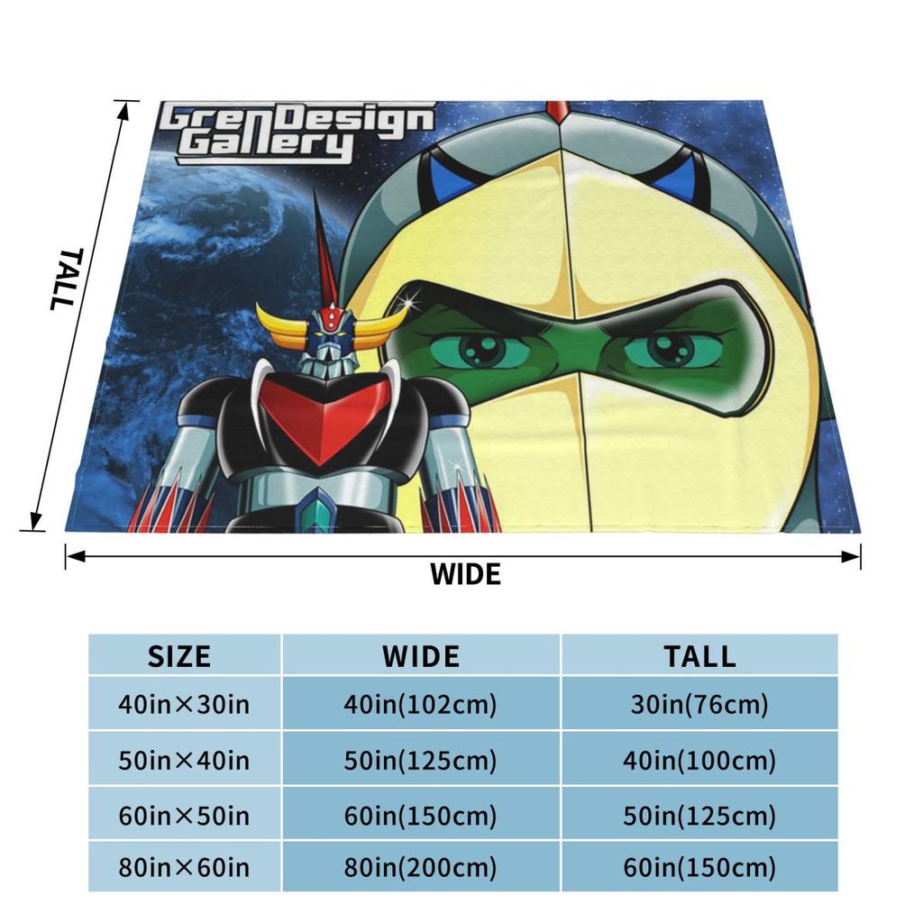 Mazinger Z UFO Robot Grendizer Blankets Soft Warm Flannel Throw Blanket Bedding for Bed Living room Picnic Travel Home Couch