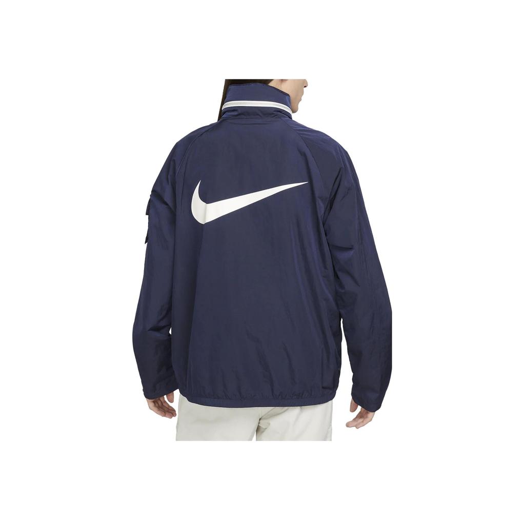Nike Stehkragen Reißverschlusstasche Logo Langarmjacke Herrenjacke Blau FB7264-410