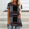 Túnicas Casuales Informales para Mujer con Estampado, Cuello Redondo, Dobladillo Irregular y Manga Corta
