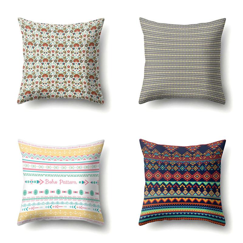 Ethnic Style Colorful Boho Polyester Pillowcase Car Decoration Home Printed Waist Pillowcase