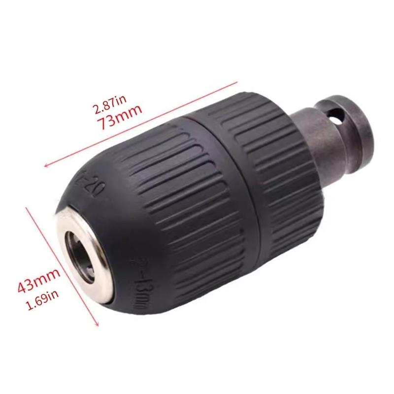 Universal 3 Jaw Hand Tight Drill Chuck Adapter Converter for Power Wrench and Electric Drill Tool Plastic Construction