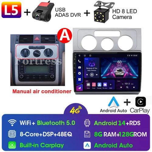 10 inch GPS Navigation Android Auto for Volkswagen Touran 1 2003 - 2010 Car Radio Video Multimedia Player 4G BT Wireless CarPlay