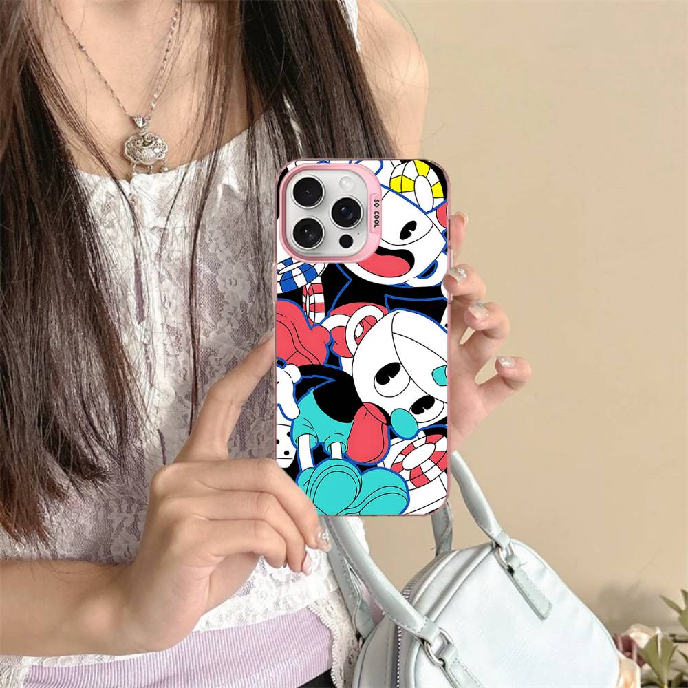 Anime Cuphead Cartoon Phone Case For IPhone 16 15 14 13 12 11 17 Pro MAX Plus Pro Matte Shockproof Cover