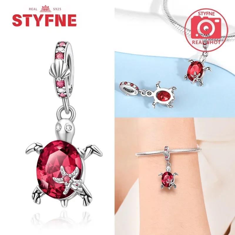 Women Bracelet Diy Fine Jewelry Gifts Original Charms Beads Copper Ocean Series Blue Turtle Starfish Shell Pendants