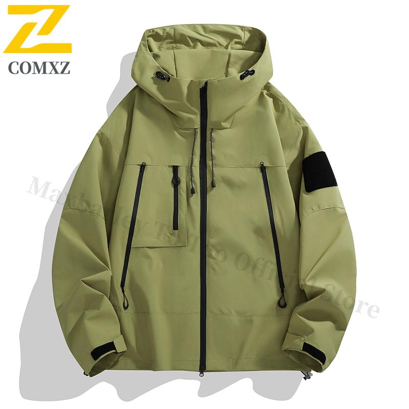 

Мужская уличная водонепроницаемая ветровка, весенне-осенняя, многокарманная, в стиле рабочей одежды, со съемным капюшоном, куртка для пешего туризма, куртка с тепловой подкладкой XXXL лимонно-желтый