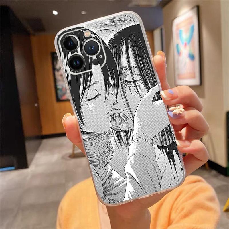 

Mikasa ackerman and eren yeager Phone Case Carcasa Funda For iPhone 17 Pro Max Air 16 15 14 13 Pro Max 15 16 Pro 15Plus Case iPhone 17