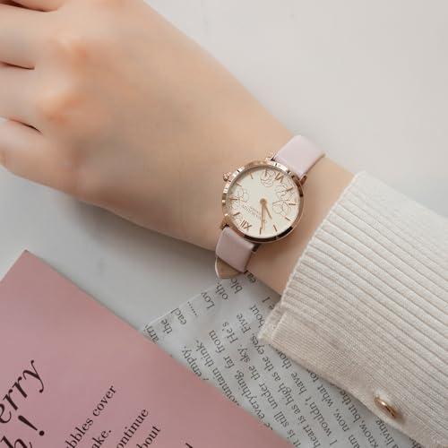 Authorized Dealer [OLIVIA BURTON] Olivia Burton Women's Watch [SIGNATURE] Abstract Floral Prim Rose Leather 28mm 24000357
