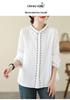 Women's Artistic Retro Embroidered Cotton Linen Shirt - Loose Casual Top for Spring 2026 Arrival