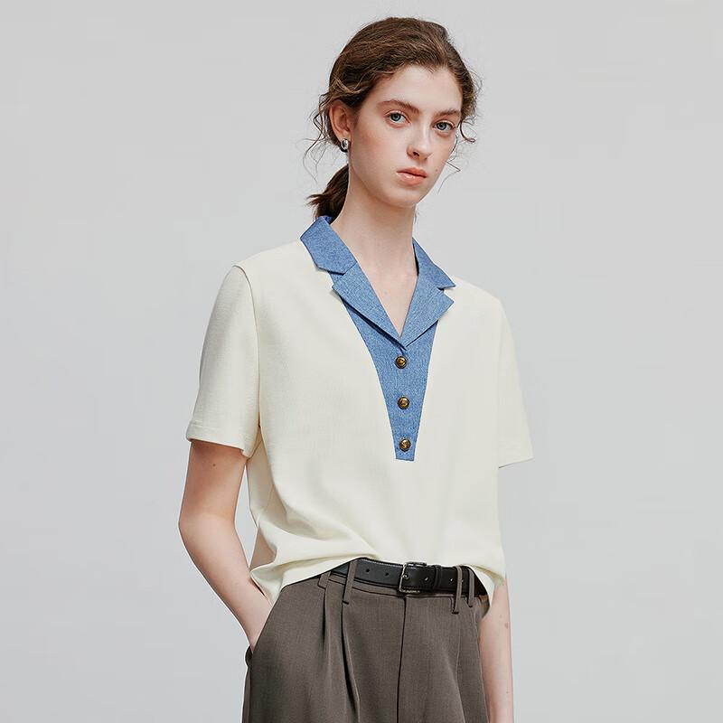 Women's Color-block Polo T-shirt