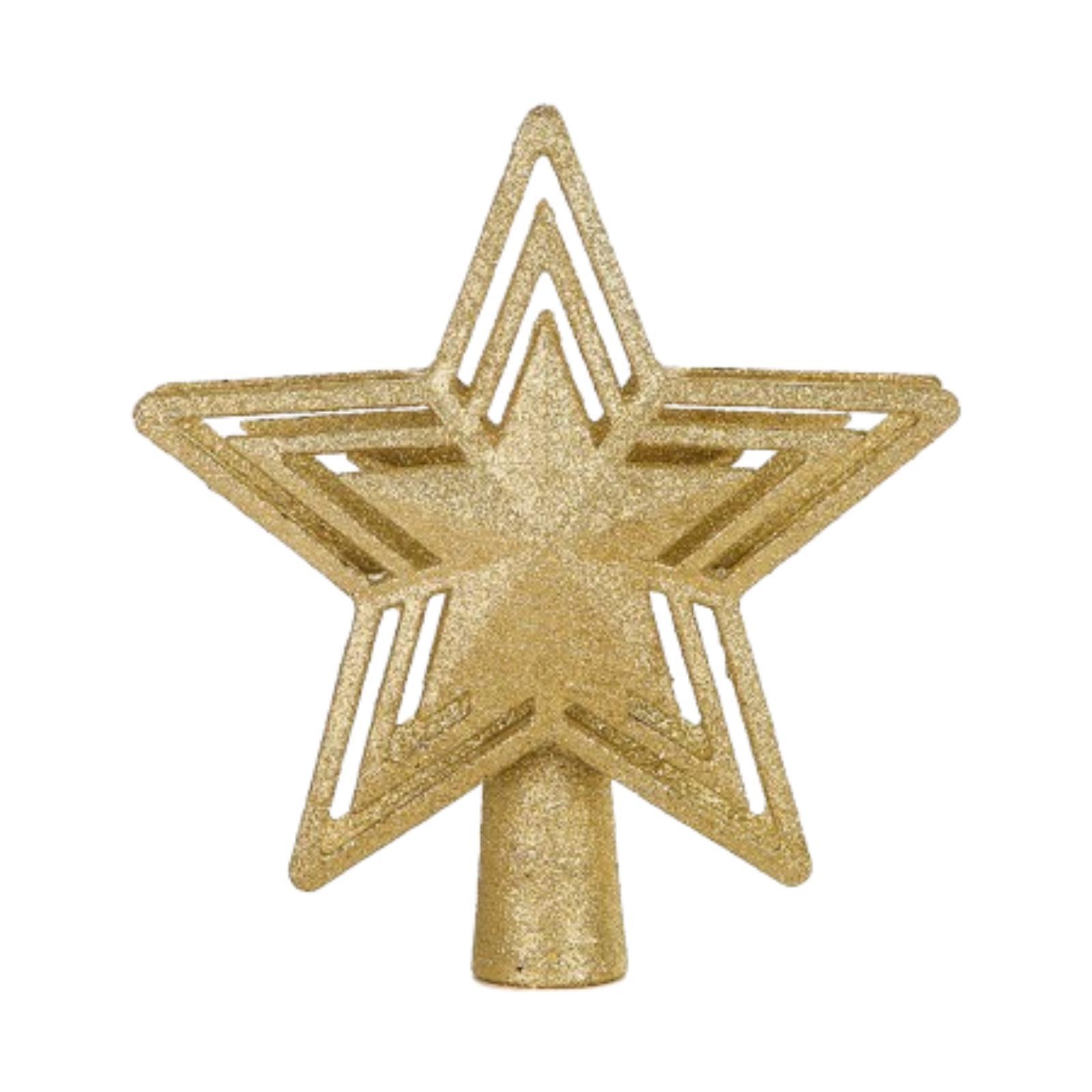 Christmas Tree Lighted Topper EU Plug Hollowed Star Lighted Topper for Hotel золотой
