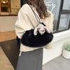 Plush bag women's large capacity 2025 new autumn and winter versatile casual single shoulder underarm bag, fluffy dumpling bag
