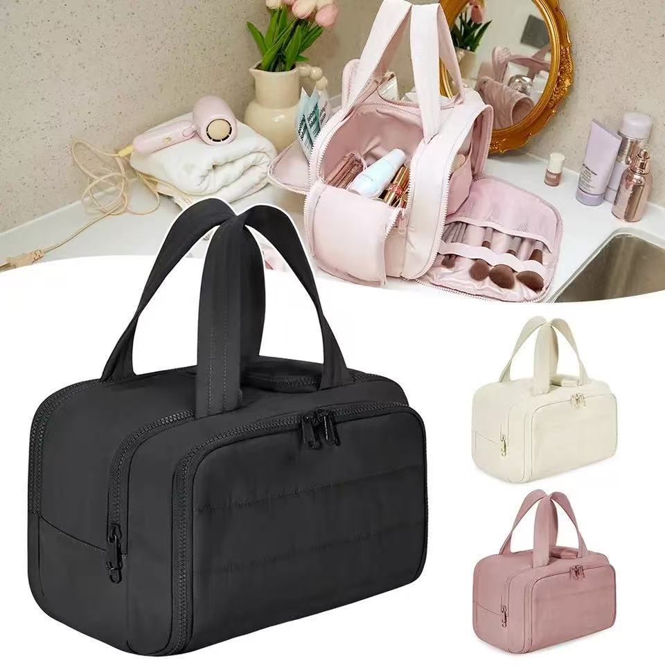 Portable Makeup Bag Traveling Waterproof Toiletry Bag Lightweight Makeup Storage Pouch Multi-Compartment Toiletry Cosmetics Bag