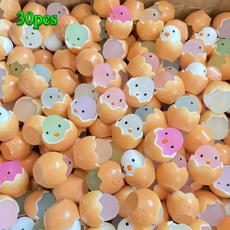 

30pcs Luminous Mini Easter Chicken Egg Decorations Plastic DIY Crafts for Holiday Party Basket Filling