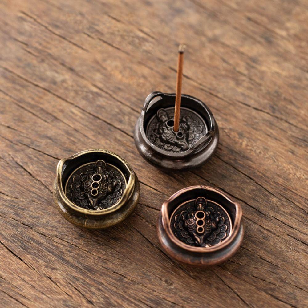 Mini Incense Burner Household Indoor Sandalwood Burner for Buddha Worship Antique Incense Burner