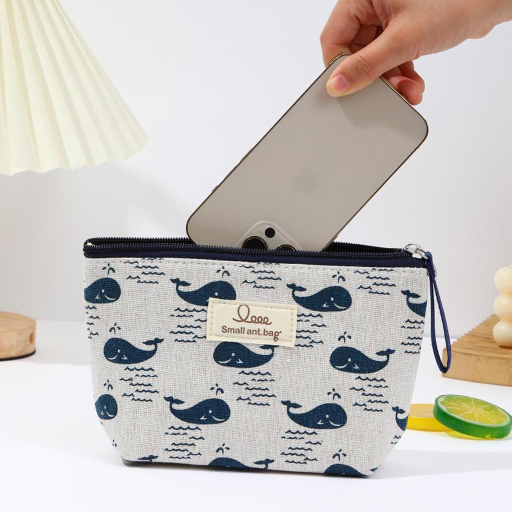 Multifunctional 3D Linen Makeup & Coin Bag with Large Capacity