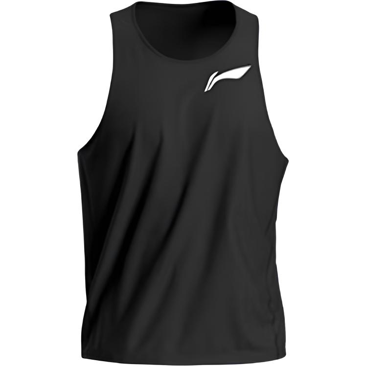 Li Ning Simple Solid Color Breathable Quick-Dry Fitness Casual Sports Versatile Vest Men tops Black YVSW033-5 S