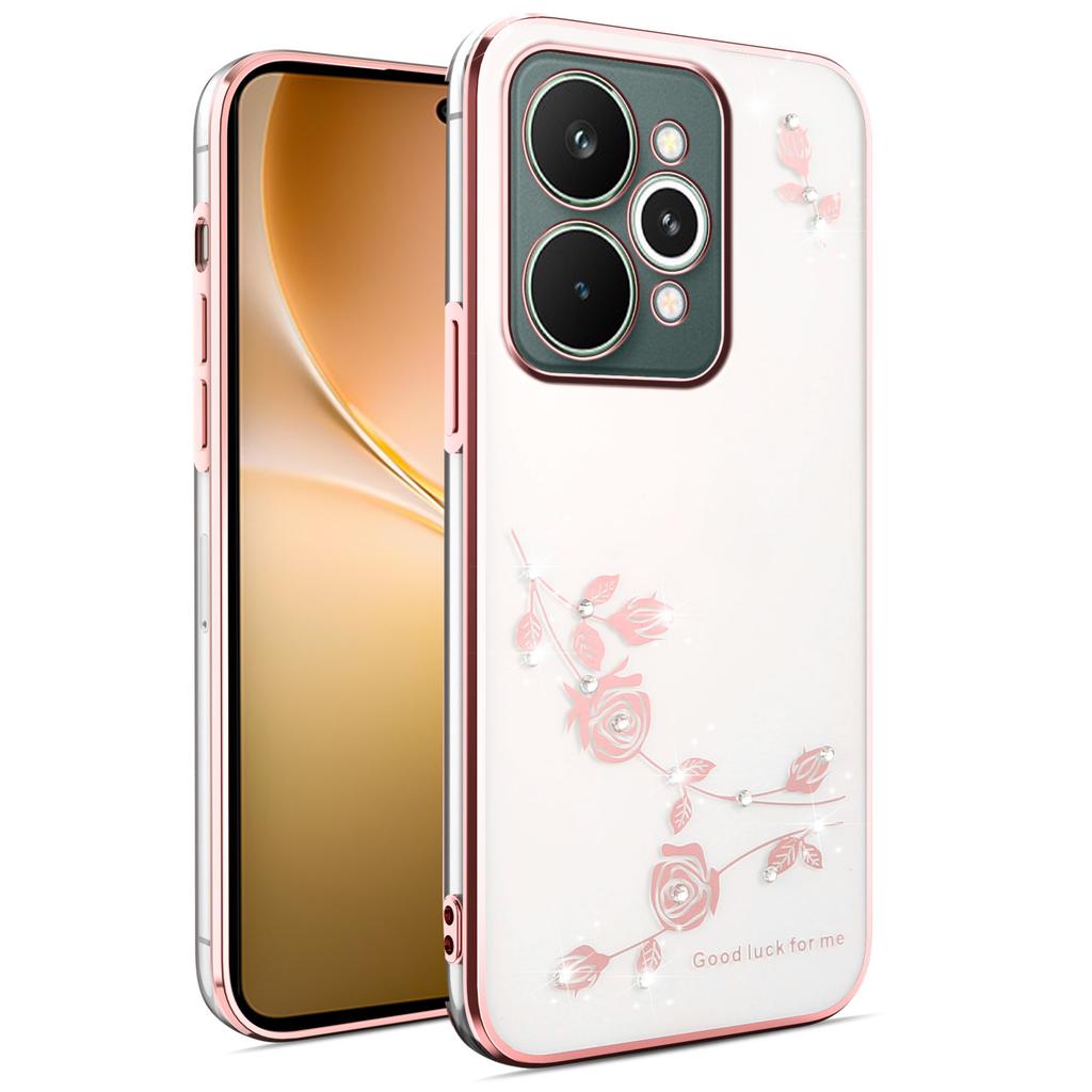 For Realme 15 Pro 5G Case Flower Rhinestone Decor TPU Phone Cover