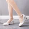 White Flower Pumps New Shallow Mouth Womens Wedding Shoes Bride High Heels Shoes For Woman Ladies Party Dress Shoes Wedge Heels