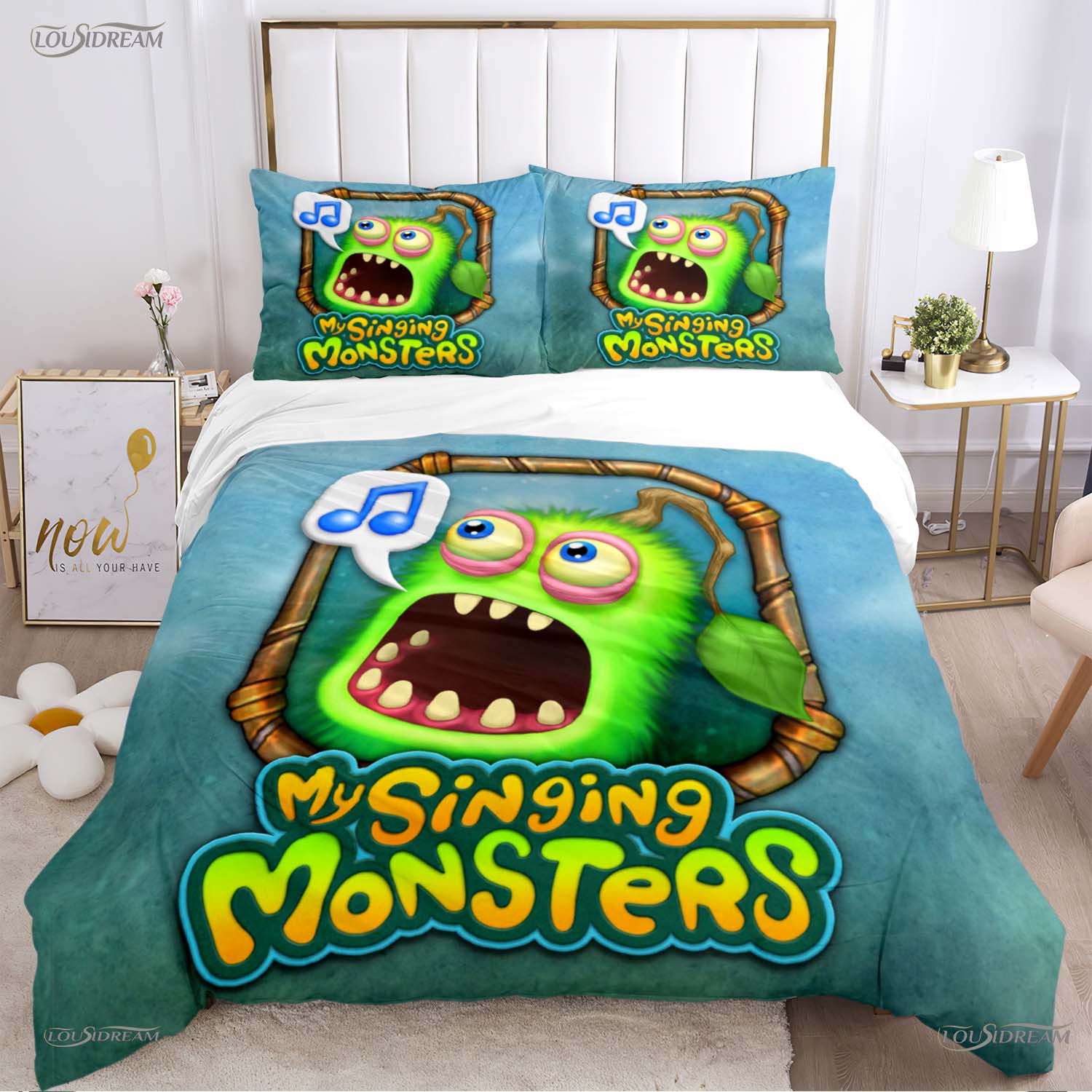 

Funy My Sing Monster Al Season Soft Duvet Cover Warm Comforter Beding Sets Soft Comfortable Quilt Cover plus Pilowcases Single/Double/Quen/King 135*200cm Eu-Single