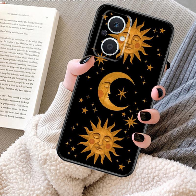 Sun Moon Case For OPPO Reno 11F 11 12 13 F 8T 7 8 10 Pro OPPO Find X8 X6 Pro X3 X5 Lite Cover Fundas