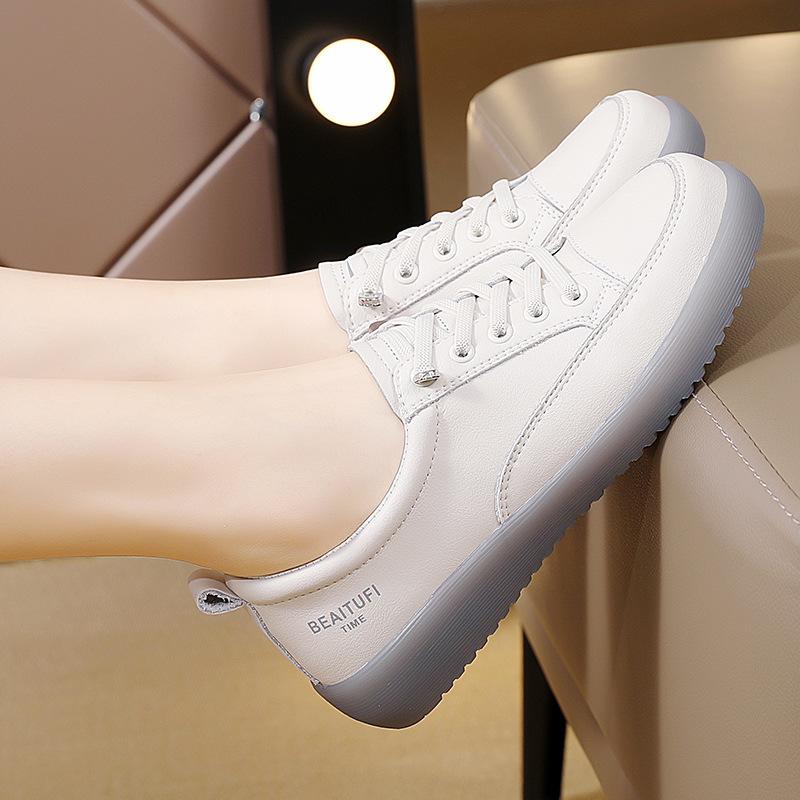 Autumn new thick-soled small leather shoes low-top shoes single shoes muffin shoes casual shoes travel shoes