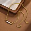 Niche Design Pin Pearl Necklace French Trend Fashion Stainless Steel Collarbone Chain Female Nc-2563