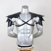 Armadura de Hombro Gótica de Cuero PU Negro Doble Protección de Hombro Armadura de Hombro de PU Armadura de Cuero LARP Medieval Vikingo Guardias
