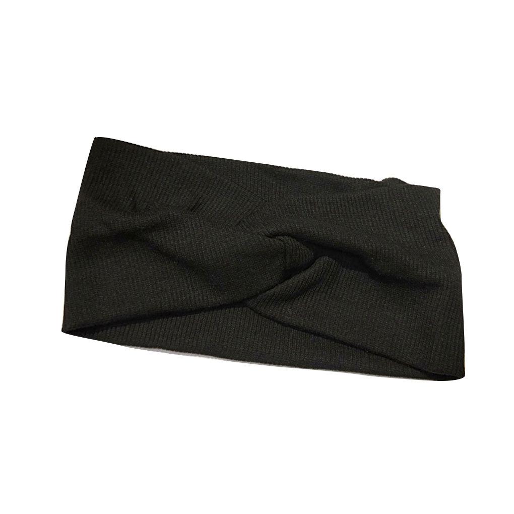 

Women Elastic Spa Facial Knitted Cotton Headband Stretchy Makeup Hair Band Girls Sport Head Wrap чорний