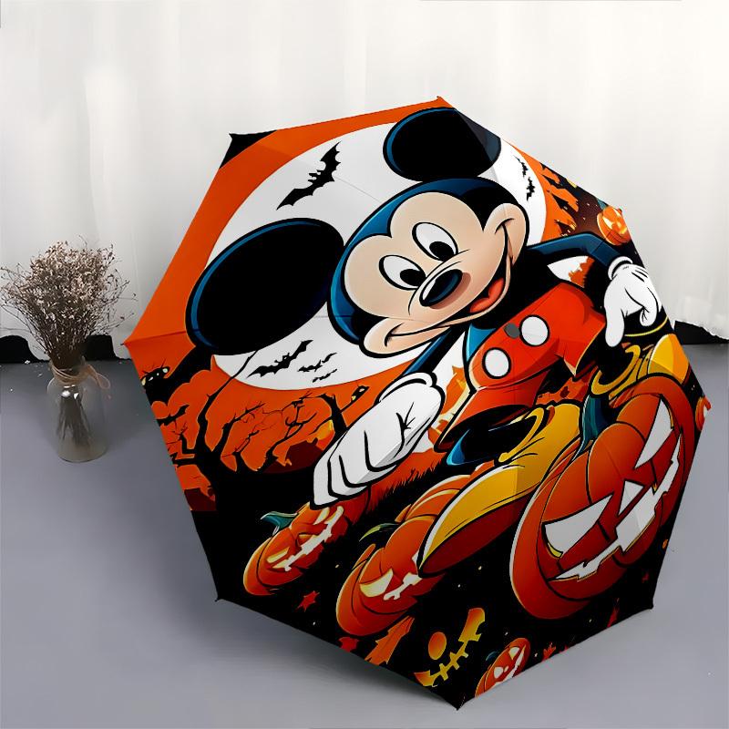 Mickey Mouse Themed Automatic Opening and Closing Umbrella, Brightly Colored 8-rib Portable Umbrella, Suitable for Men and Women, A Perfect