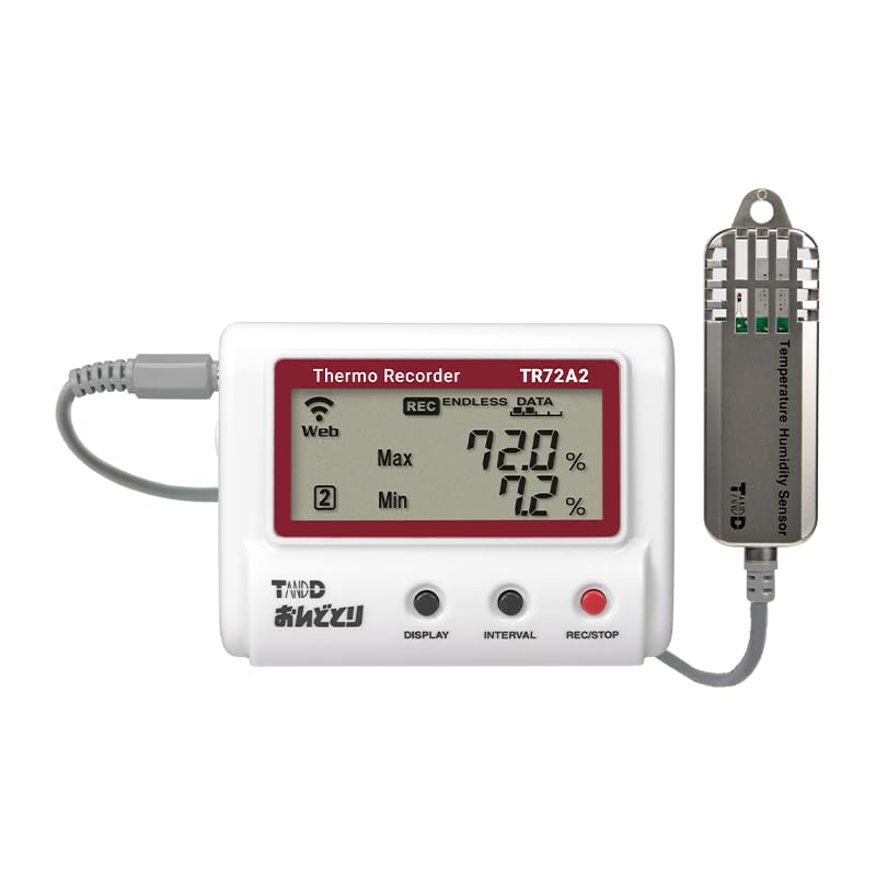 Temperature and Humidity Data Logger T&D Cloud-Enabled High-Precision, Wide-Range TR72A2-S (TR72A-S Successor)