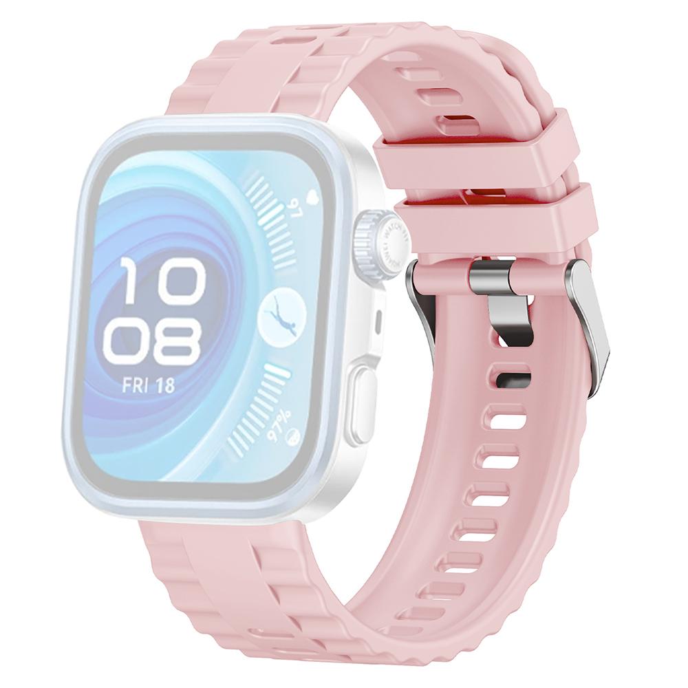 For Huawei Watch Fit 4 Pro Silicone Watch Band Metal Pin Buckle Replacement Wrist Strap