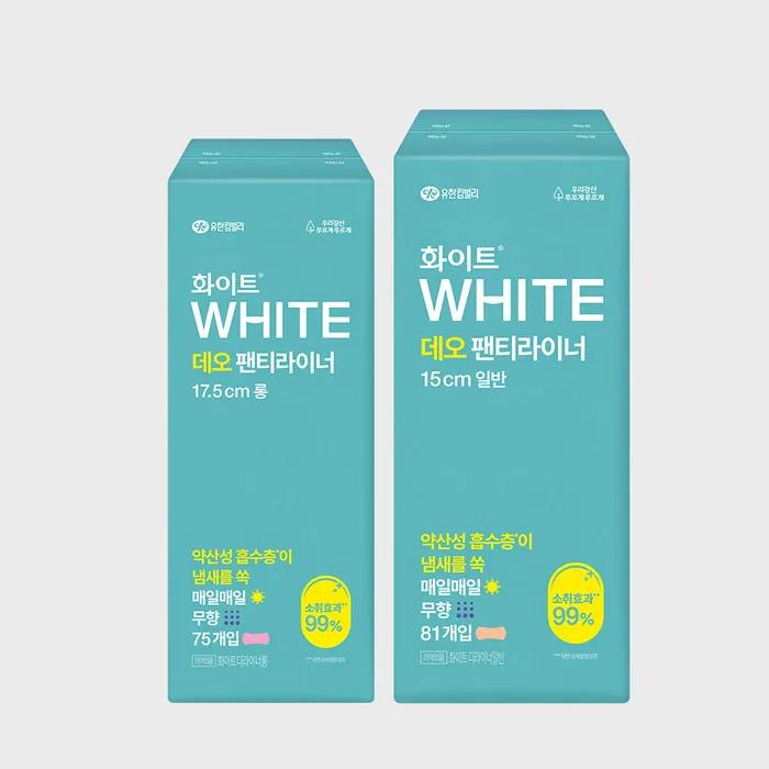 

[Белый] Деолайнер Обычный/Длинный x2 шт. Long 75 sheets x 2 packs