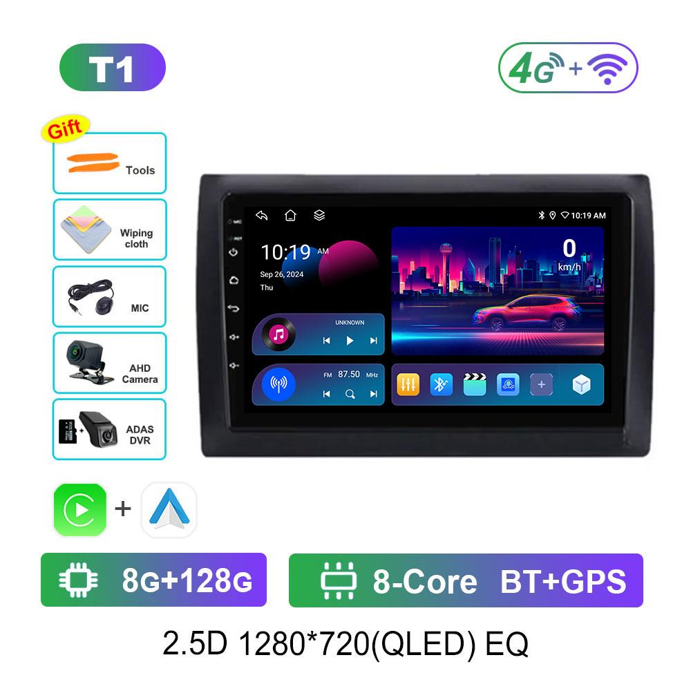 Car Radio Multimedia Player Android 14 for Fiat Stilo 2002 - 2010 4G DSP Stereo Navigation GPS Bluetooth QLED Touch Screen