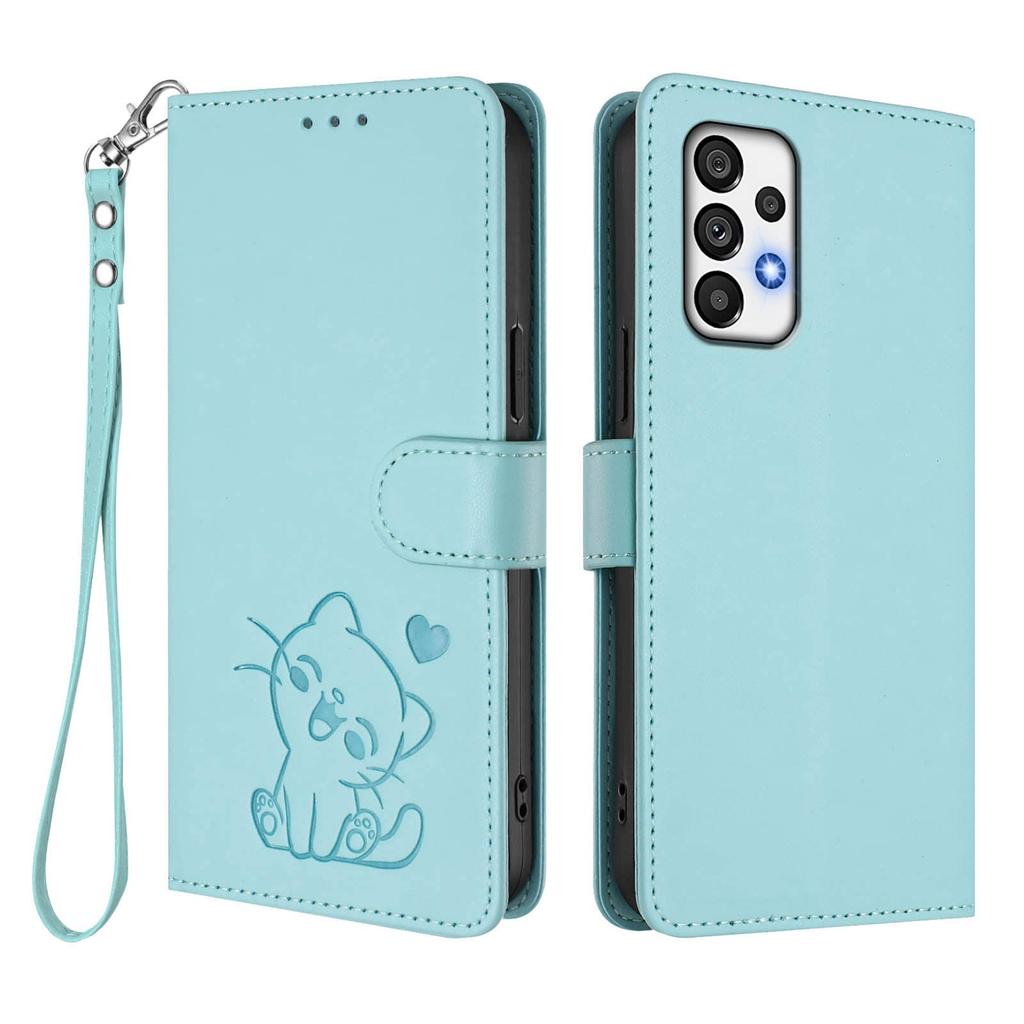 WEFOR Wallet Case for Samsung Galaxy A57 A37 A17 A73 5G A72 A71 A56 A55 A54 A53 A52 A51 4G, Cute Cat Flip Cover with Card Holder