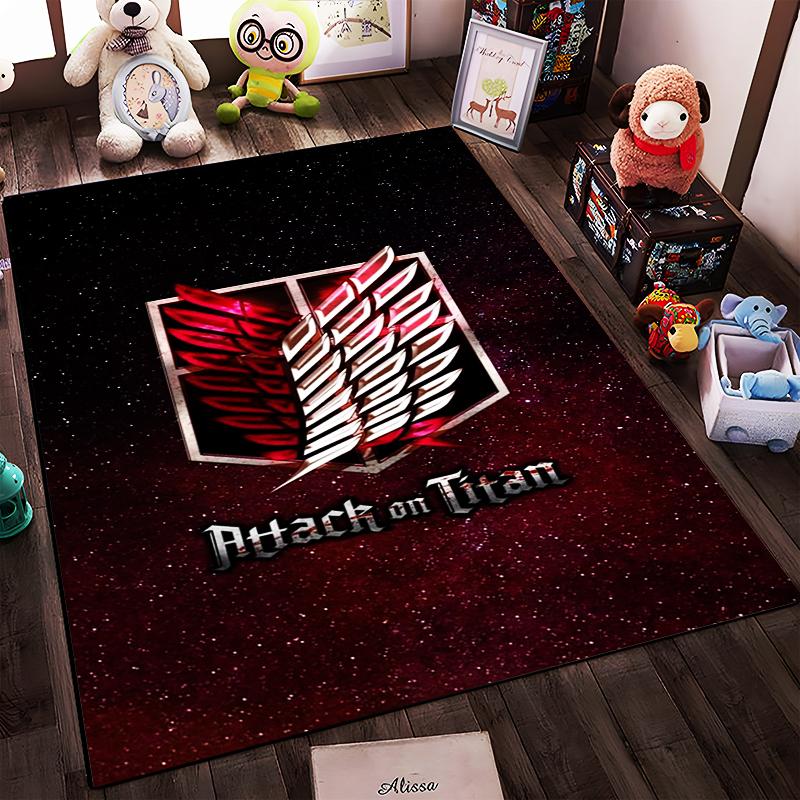 Attack On Titan Themed Carpet with Wings of Freedom Design Suitable for Use As an Anti-slip for Living Room Bedroom Sofas
