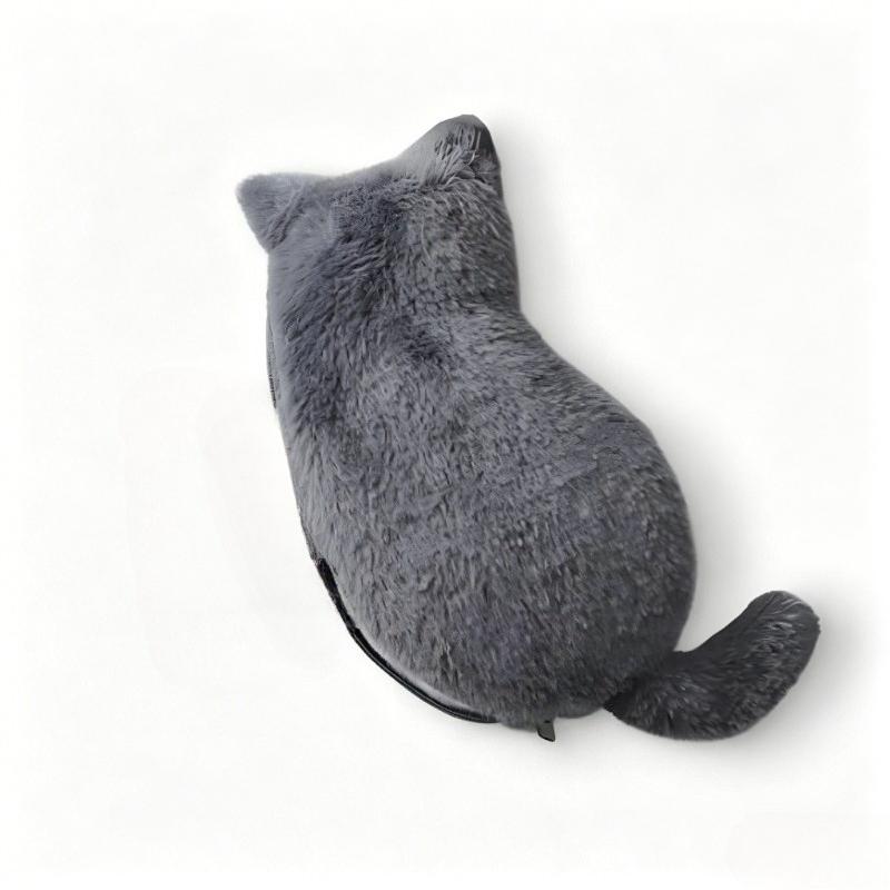 Plush cat shaped pen bag with soft touch cute lightweight large capacity stationery storage pen bag multi-purpose storage